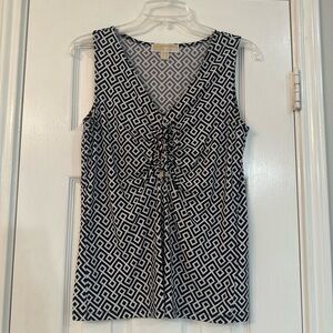 Michael Kors Black and White Diamond Pattern Tank Top
